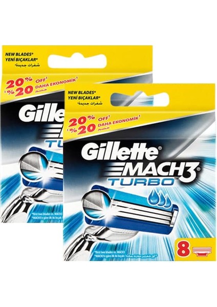 Mach3 Turbo Yedek Tıraş Bıçağı 8'li x 2 Adet