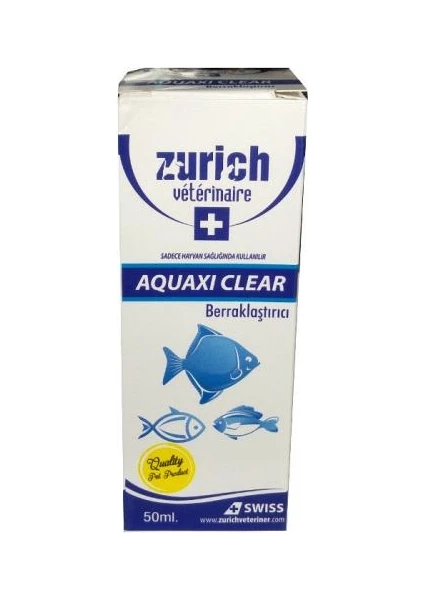 Zürich Aquaxi-Clear Akvaryum Berraklaştırıcı Çözelti 50 ml