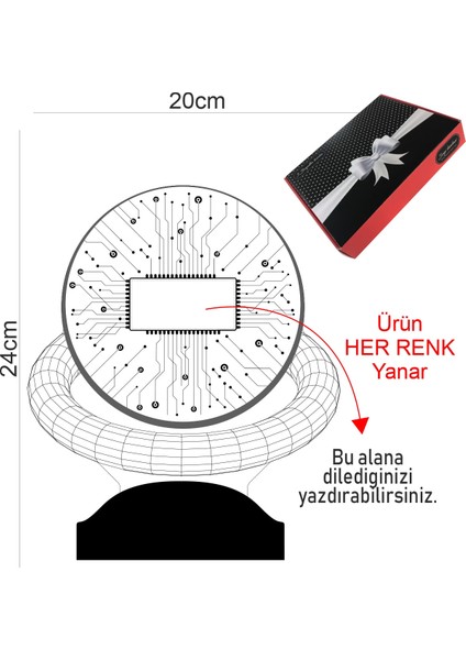 Elektrik Elektronik Mühedisi Hediyesi 3 Boyutlu Led Lamba