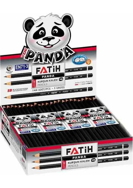 Kurşun Kalem Mercanlı Panda Yuvarlak 12x12 li 144 Adet