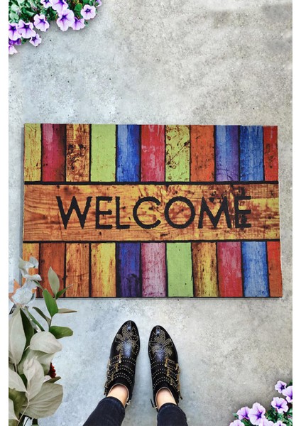 Color Welcome 45X70 Cm İç Ve Dış Kapı Önü Paspası