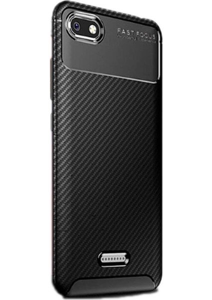 Xiaomi Redmi 6A Kılıf Negro Karbon Dizayn Silikon+Nano Glass