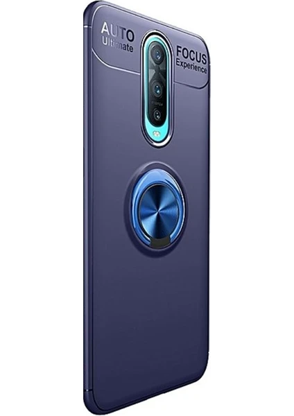 Oppo Rx17 Pro Kılıf Ravel Yüzüklü Mıknatıslı Silikon