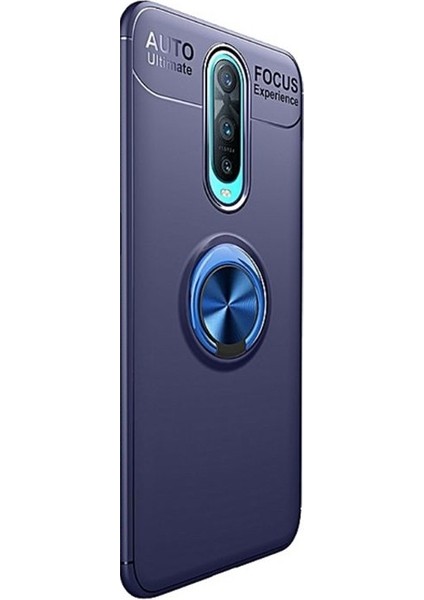 Oppo Rx17 Pro Kılıf Ravel Yüzüklü Mıknatıslı Silikon +Nano Glass