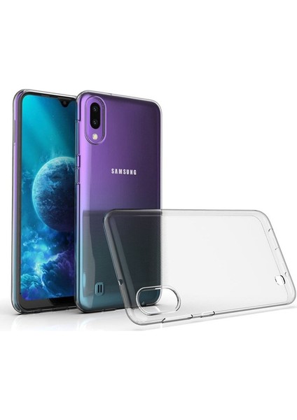 Samsung Galaxy M10 Kılıf 02 mm Silikon İnce Arka Kapak+Nano Glass modelleri