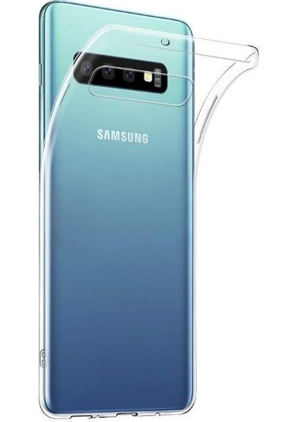Samsung Galaxy S10 Kılıf 02 mm Silikon İnce Arka Kapak+Nano Glass
