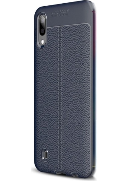 Samsung Galaxy M10 Kılıf Niss Silikon Deri Görünümlü+Nano Glass
