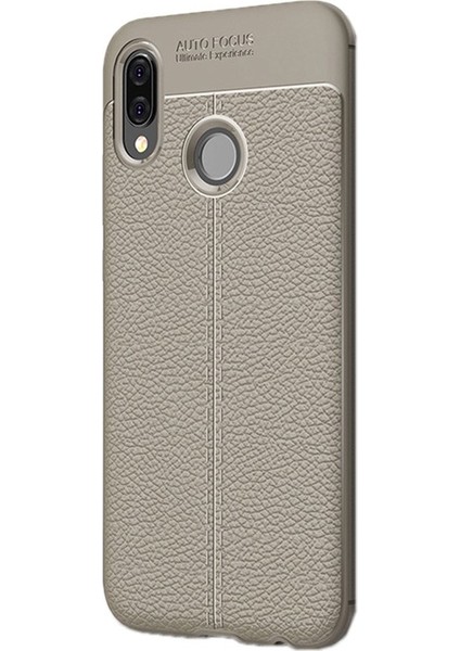Huawei Y7 2019 Kılıf Niss Silikon Deri Görünümlü+Nano Glass
