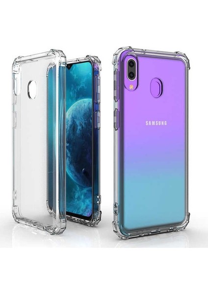 Case Street Samsung Galaxy A30 Kılıf AntiShock Ultra Koruma+Nano Glass Renksiz