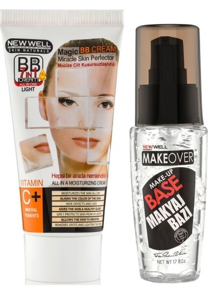 BB Krem Light 50 ml Açık Ton + Make Over Makyaj Bazı 50 ml