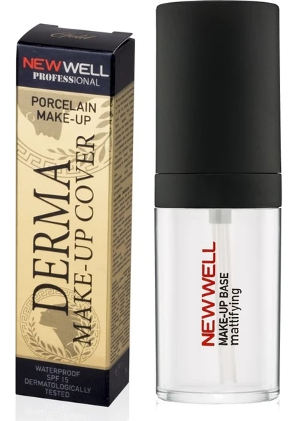 New Well Derma Yoğun Kapatıcı Fondöten 01 Gold + Makyaj Bazı 30 ml