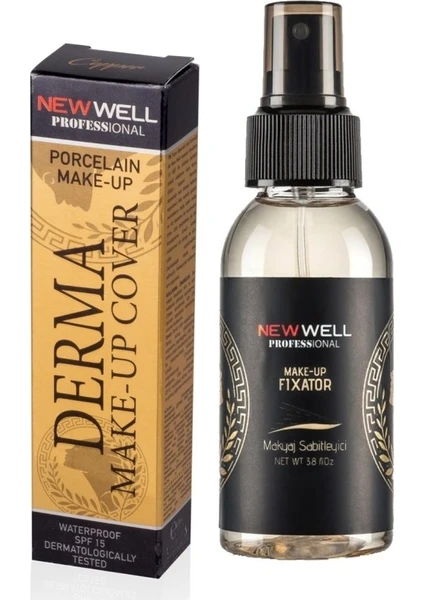 New Well Derma Yoğun Kapatıcı Fondöten Copper + Makyaj Sabitleyici Fixator 100 ml