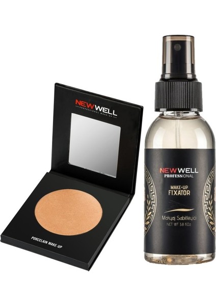 Hıghlıghter Porcelaın Pudra No:12 + Makyaj Sabitleyici Fixator 100 ml