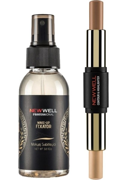 Makyaj Sabitleyici Fixator 100 ml + New Well Stıck Contour & Hıghlıghter