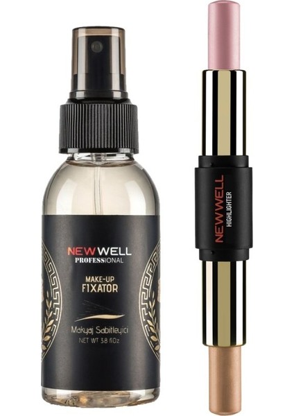 Makyaj Sabitleyici Fixator 100 ml + New Well Stıck Hıghlıghter