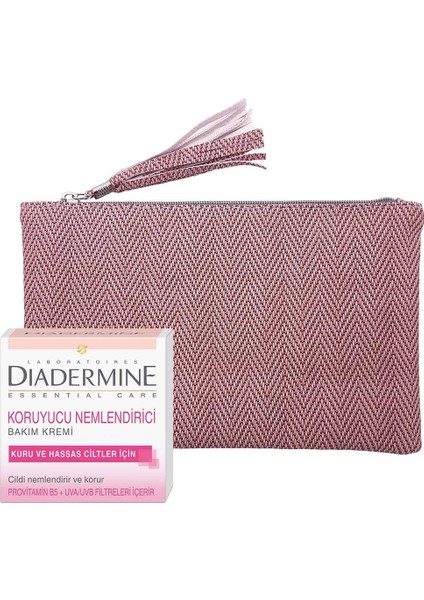 Diadermine Essential Care Koruyucu Nemlendırıcı Bakım Kremi 50 ml + Clutch Çanta