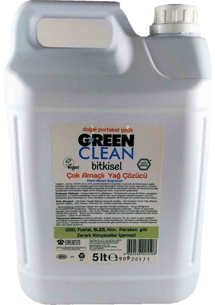 U Green Clean Bitkisel Çok Amaçlı Yağ Çözücü 5000 ml