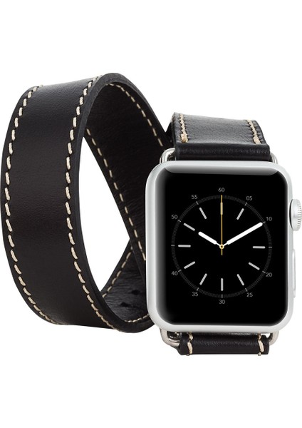 Apple Watch Uyumlu Deri Çift Tur Kordon 38/40mm-Rst1