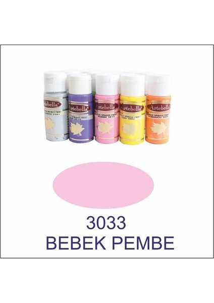 Artebella 3033 Bebek Pembe 30 cc Opak Boya