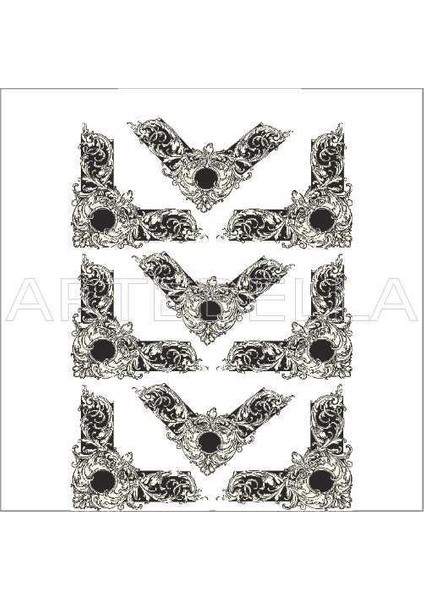 Artebella 1763 V Büyük Dantel Transfer (Açık Zeminde Uygulanır,23x34cm)