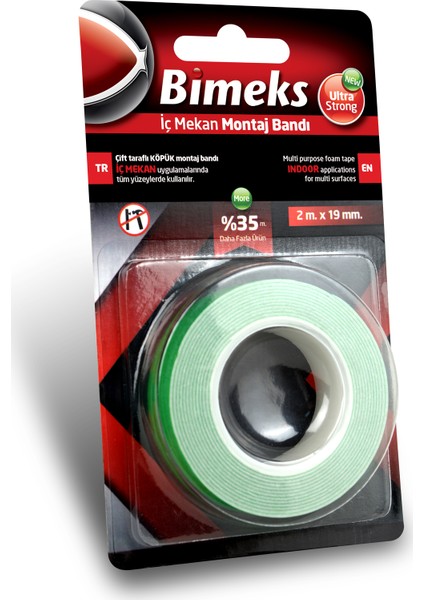 Çift Taraflı Köpük Montaj Bandı 2 m X 19 mm