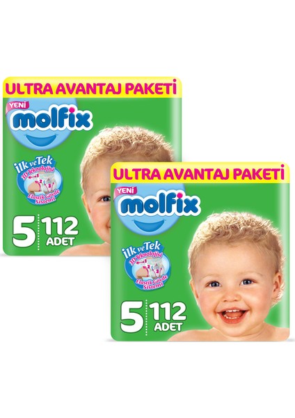 Bebek Bezi 5 Beden Junior 2’li Ultra Avantaj Paketi 224 adet