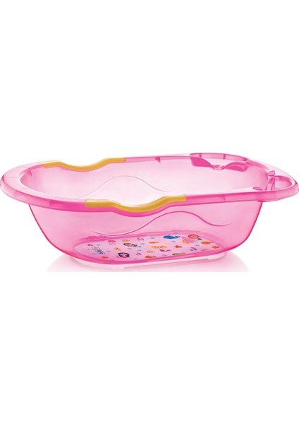 Babyjem Giderli Desenli Şeffaf Banyo Küveti Pembe