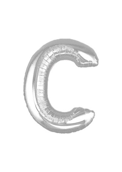 C Harf Gümüş Folyo Balon 40 İnç