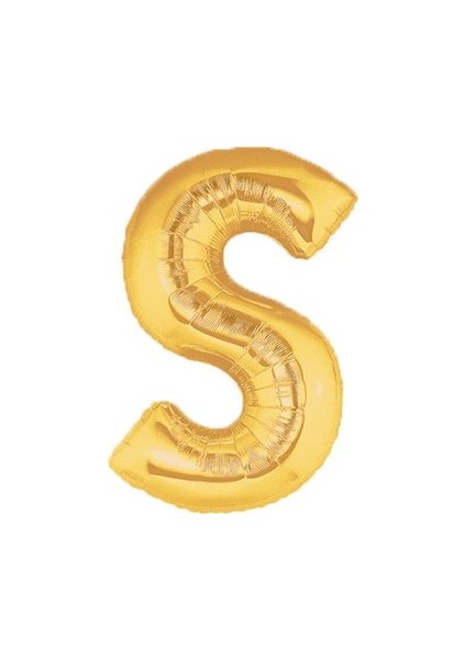 S Harf Altın Folyo Balon 40 İnç