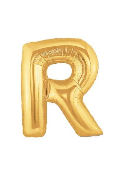 R Harf Altın Folyo Balon 40 İnç