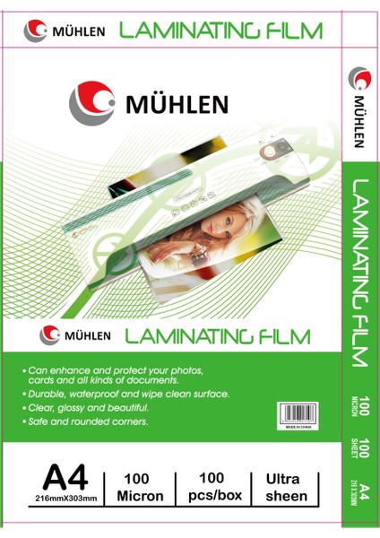 A4 Laminasyon Filmi 100 Micron 1 Paket 100 Adet