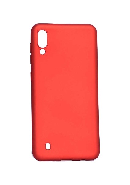 Case 4U Samsung Galaxy M10 Kılıf Klasik Mat Renkli Yumuşak Premier Silikon Kırmızı