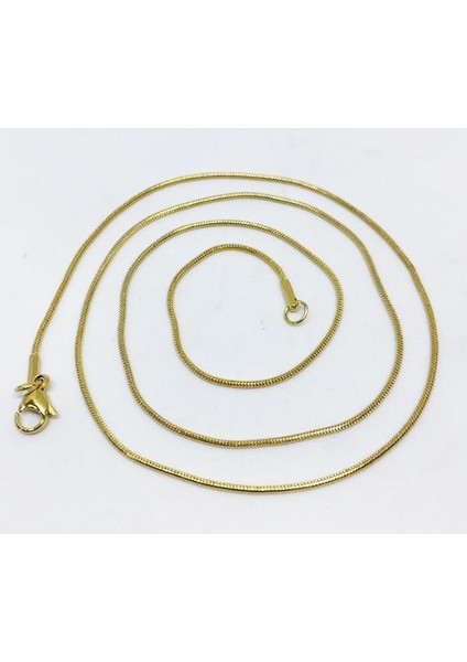 Yılan Zincir Gold Sarı İnce Çelik Bayan Erkek Zincir Kolye