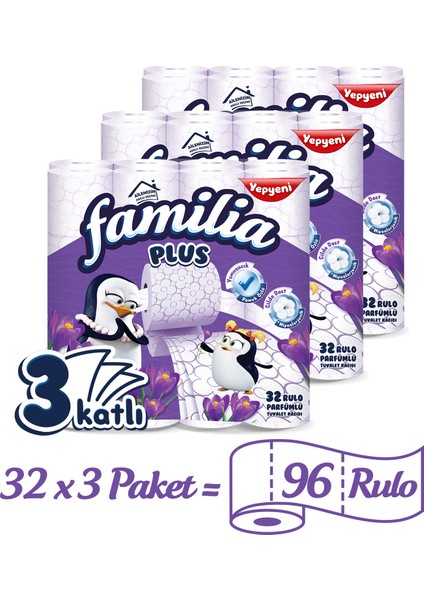 Plus Parfümlü Tuvalet Kağıdı Jumbo Paket 96 Rulo