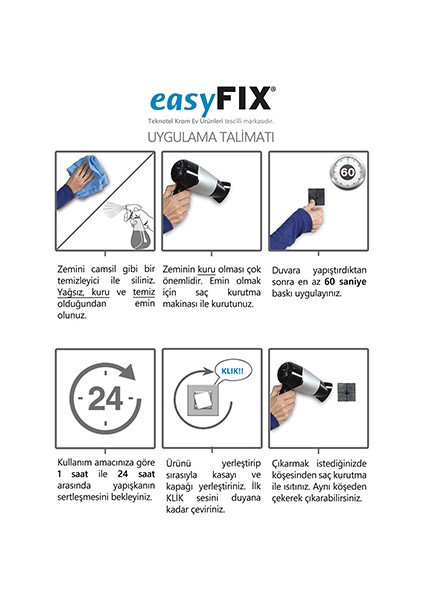 EASYFIX YAPIŞKANLI KAPAKLI TUVALET KAĞITLIK KROM EF238