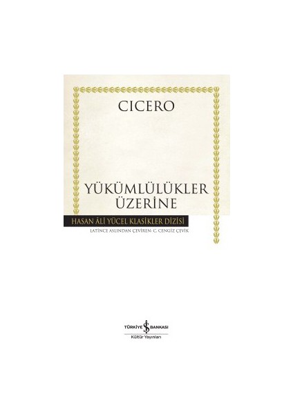 Yükümlülükler Üzerine - Marcus Tullius Cicero