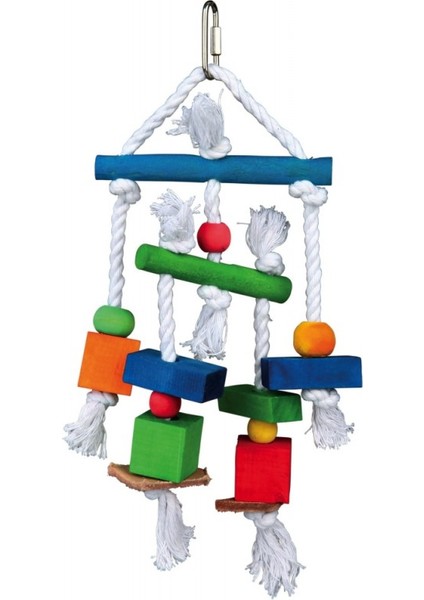 Kuş Oyuncağı, Ahşap, İpli ve Derili, 24cm