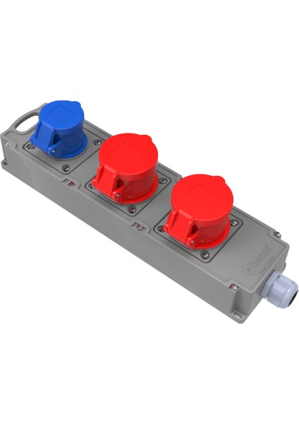 Cee Tri Box Grup Priz 5/16A. 380V. 2 Ad.+3/16A. 220V. 1 Ad.