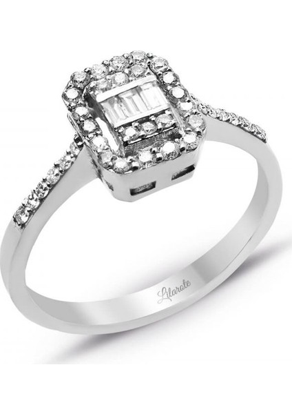 0.35 Ct. Modern Tasarım Baget Kare Tektaş Yüzük fiyatları