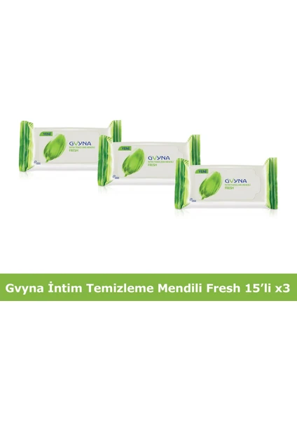 İntim Temizleme Mendili Fresh15'li x 3