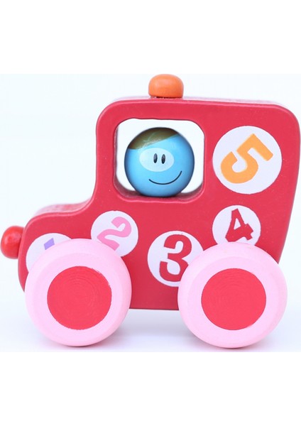 Ahşap Oyuncak Araba Renkli Sayılar Mini Araç