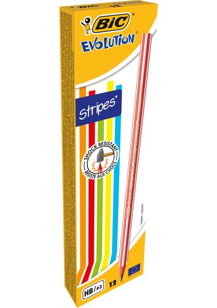 BIC Evolution Stripes Kurşun Kalem 12'li Kutu