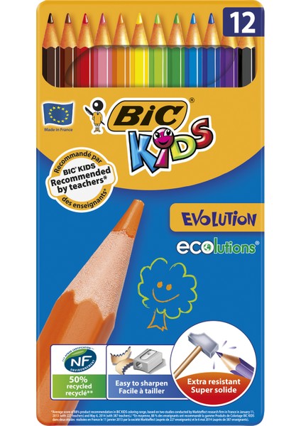 Kids Evolution Kuru Boya 12'Li Metal Kutu