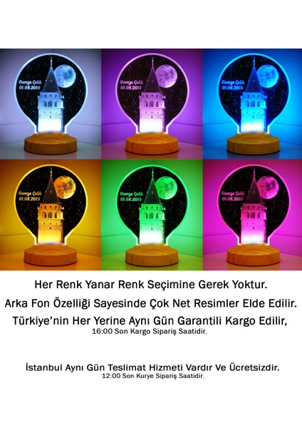 Yeni Galata Kulesi Kişiye Özel İsimli Led Fotolamba fiyatları