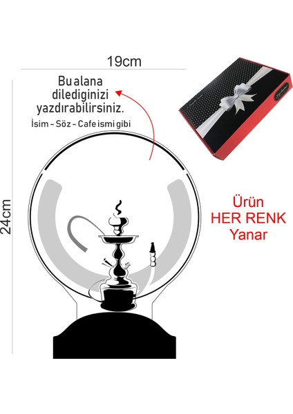 Kişiye Özel Nargile Led Lamba modelleri