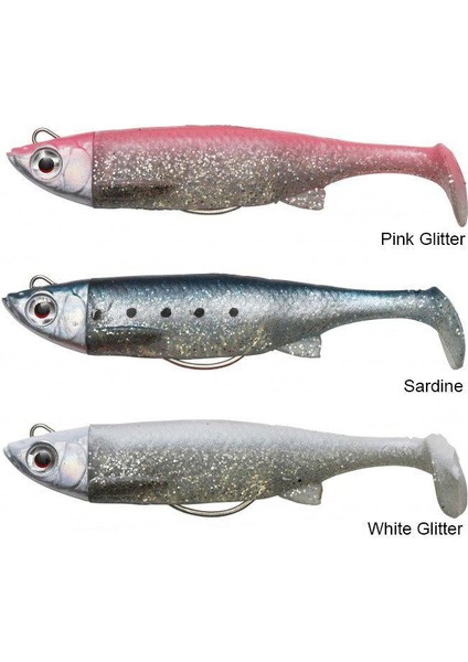 3D TPE Minnow 10Cm 23Gr Silikon Yem WHİTE GLİTTER