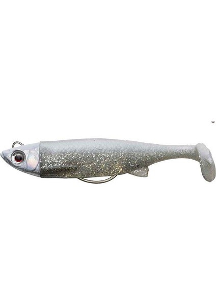 3D TPE Minnow 10Cm 23Gr Silikon Yem WHİTE GLİTTER