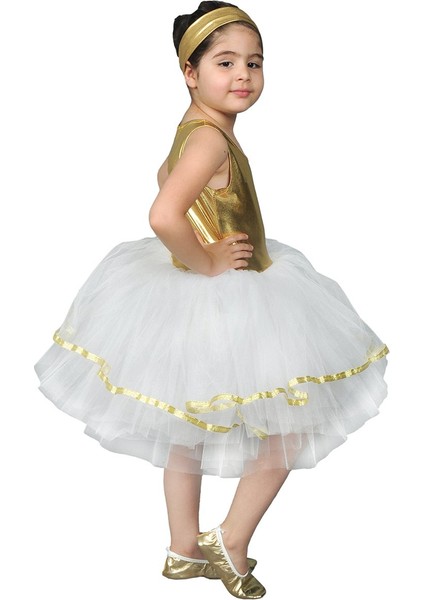 Gold & Beyaz Elbise Çocuk