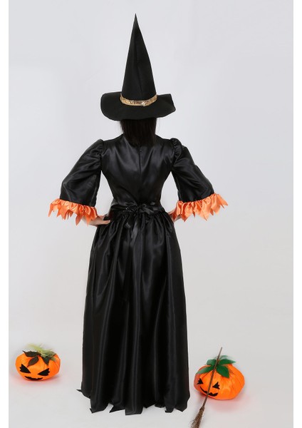 Turuncu Siyah Cadı Kostümü modelleri
