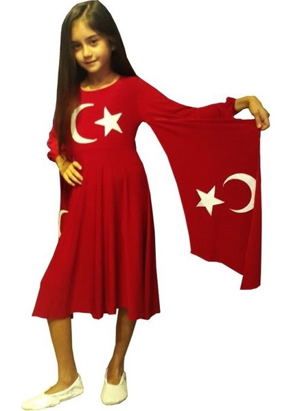 Türk Bayrağı Kız Çocuk Kıyafeti